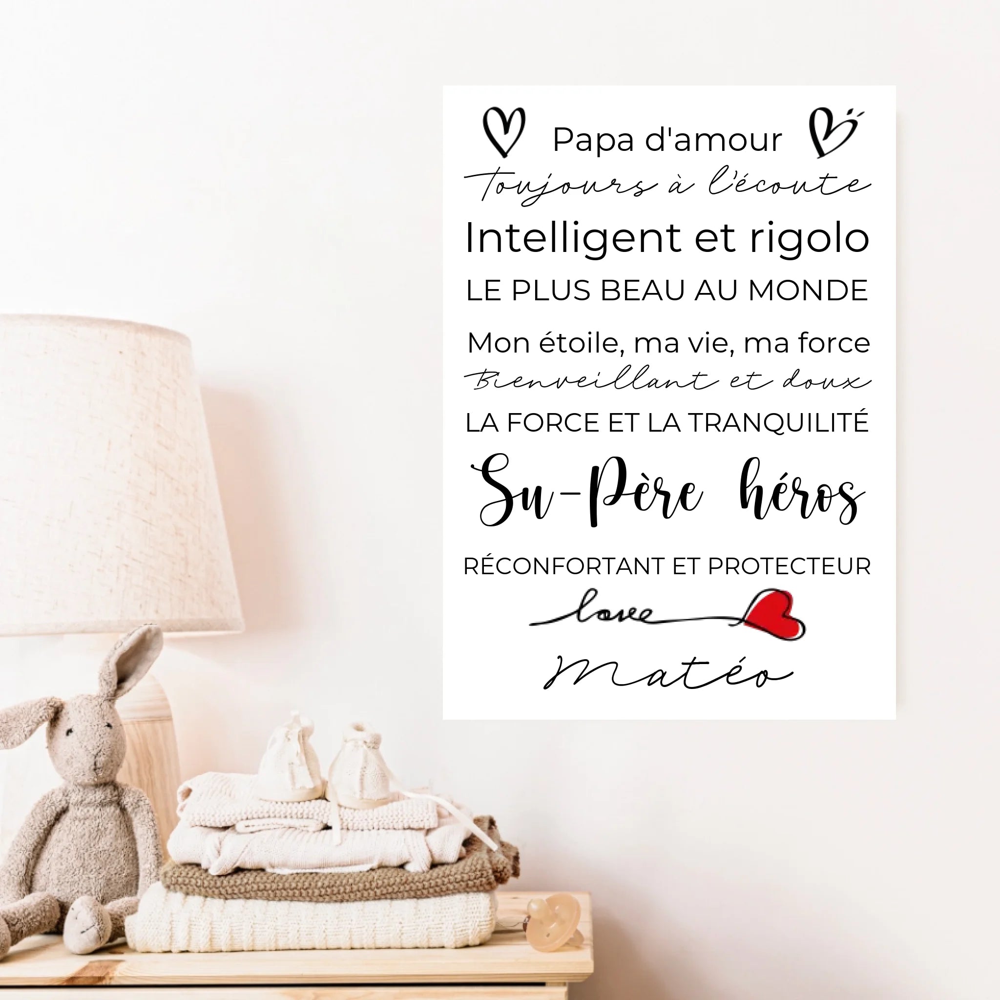 Tableau Famille Personnalisé Fête des Pères