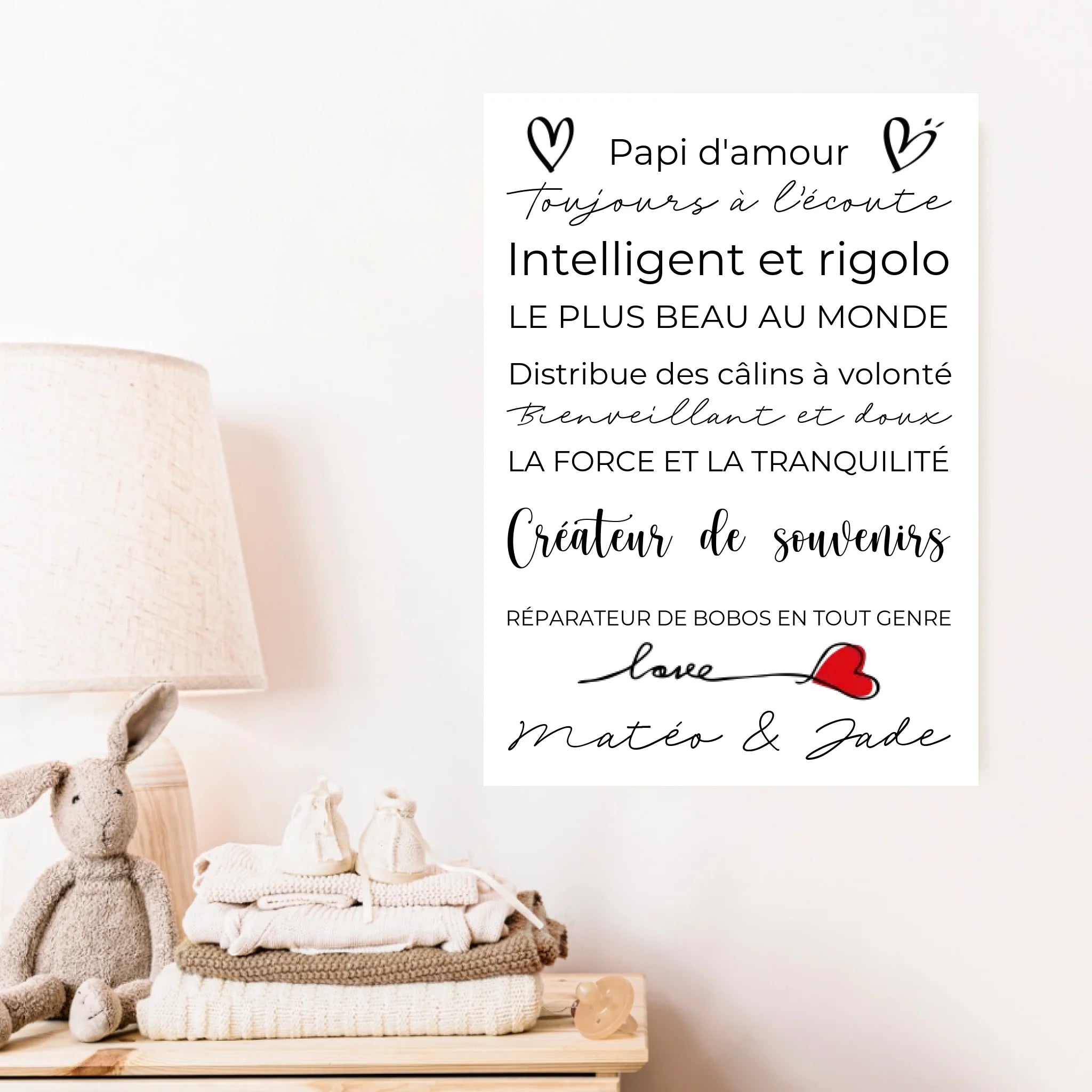 Tableau Famille Personnalisé Fête des Grands-Pères