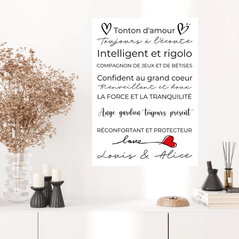 Tableau Famille Personnalisé Fête des Tontons