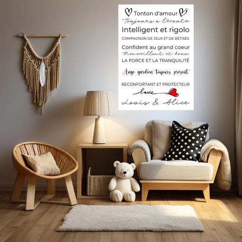 Tableau Famille Personnalisé Fête des Tontons