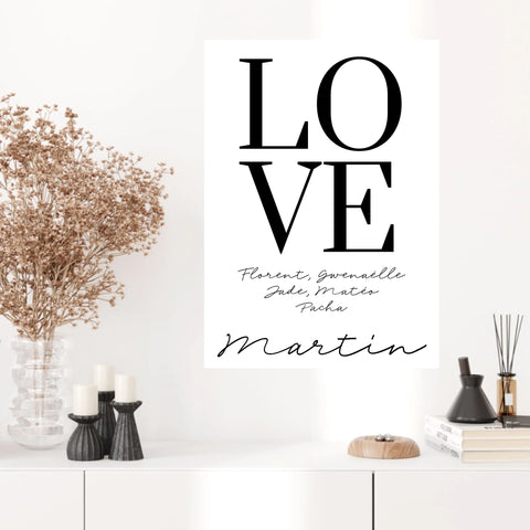 Tableau Famille Personnalisé Love