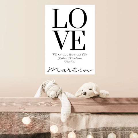 Tableau Famille Personnalisé Love