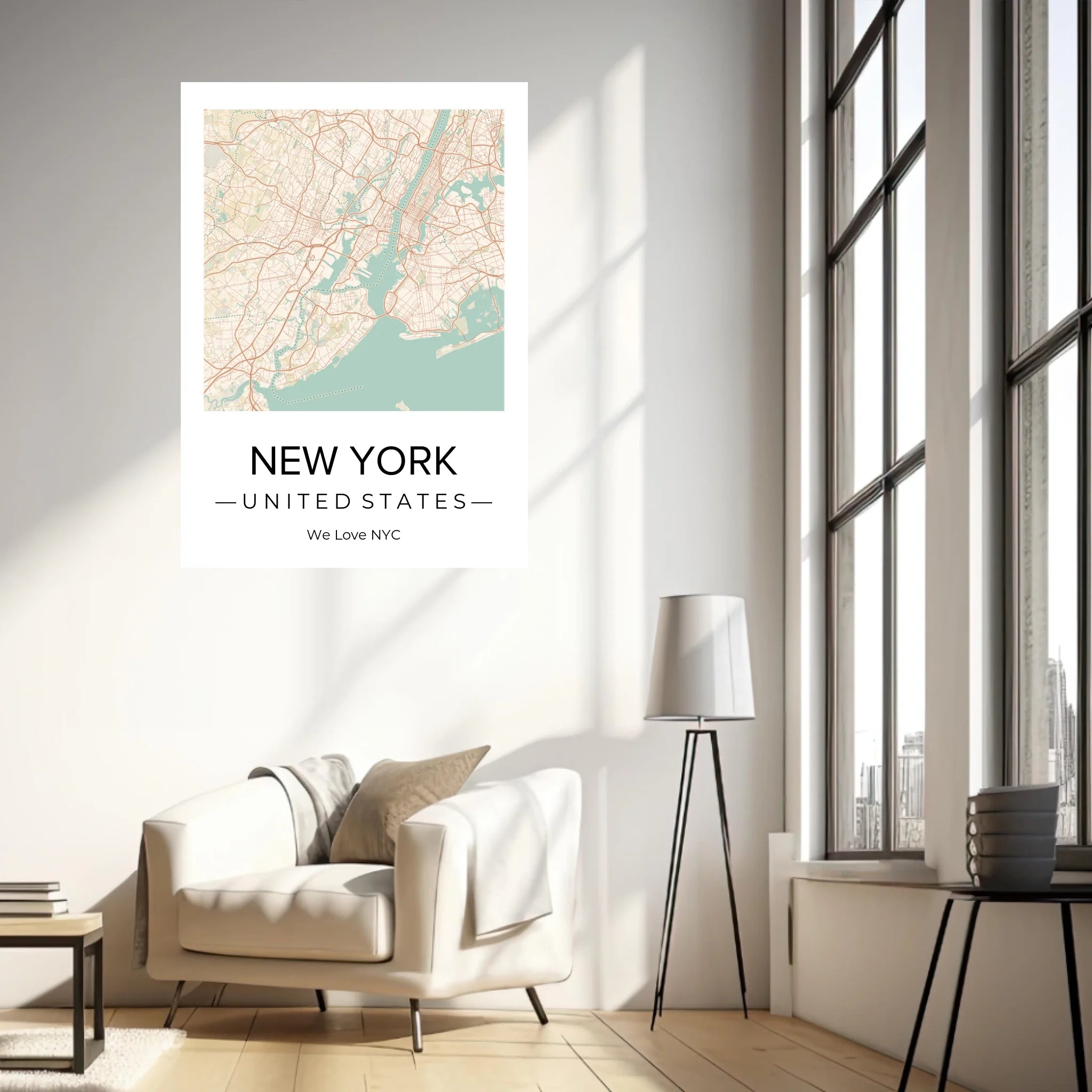 Affiche carte ville Personnalisée Carré