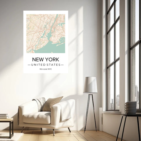 Affiche carte ville Personnalisée Carré