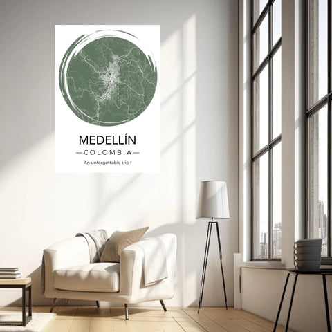 Affiche carte ville Personnalisée Brush