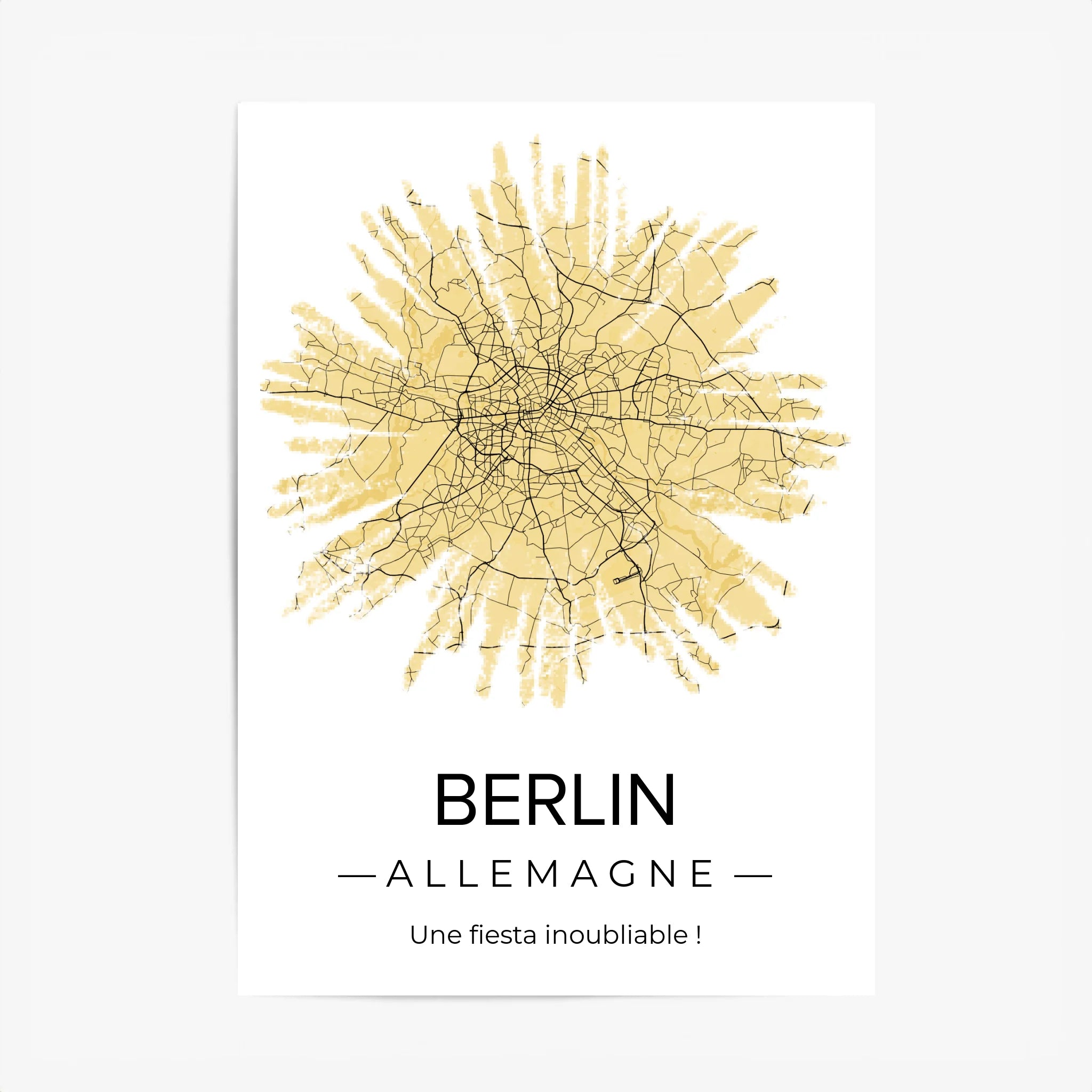Affiche carte ville Personnalisée Feu Artifice