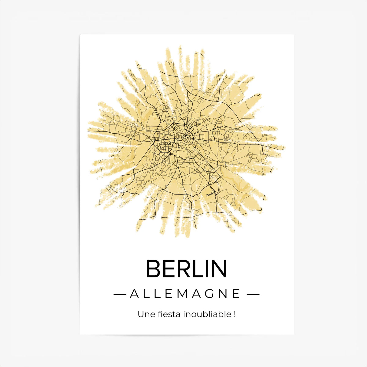 Affiche carte ville Personnalisée Feu Artifice