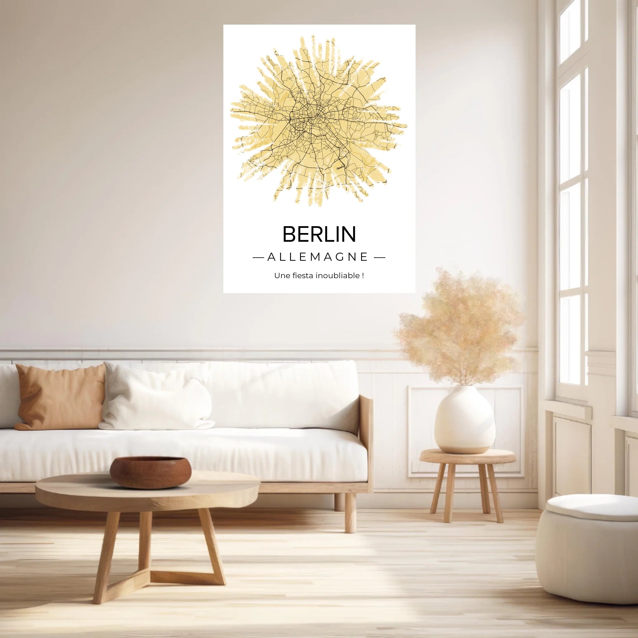 Affiche carte ville Personnalisée Feu Artifice