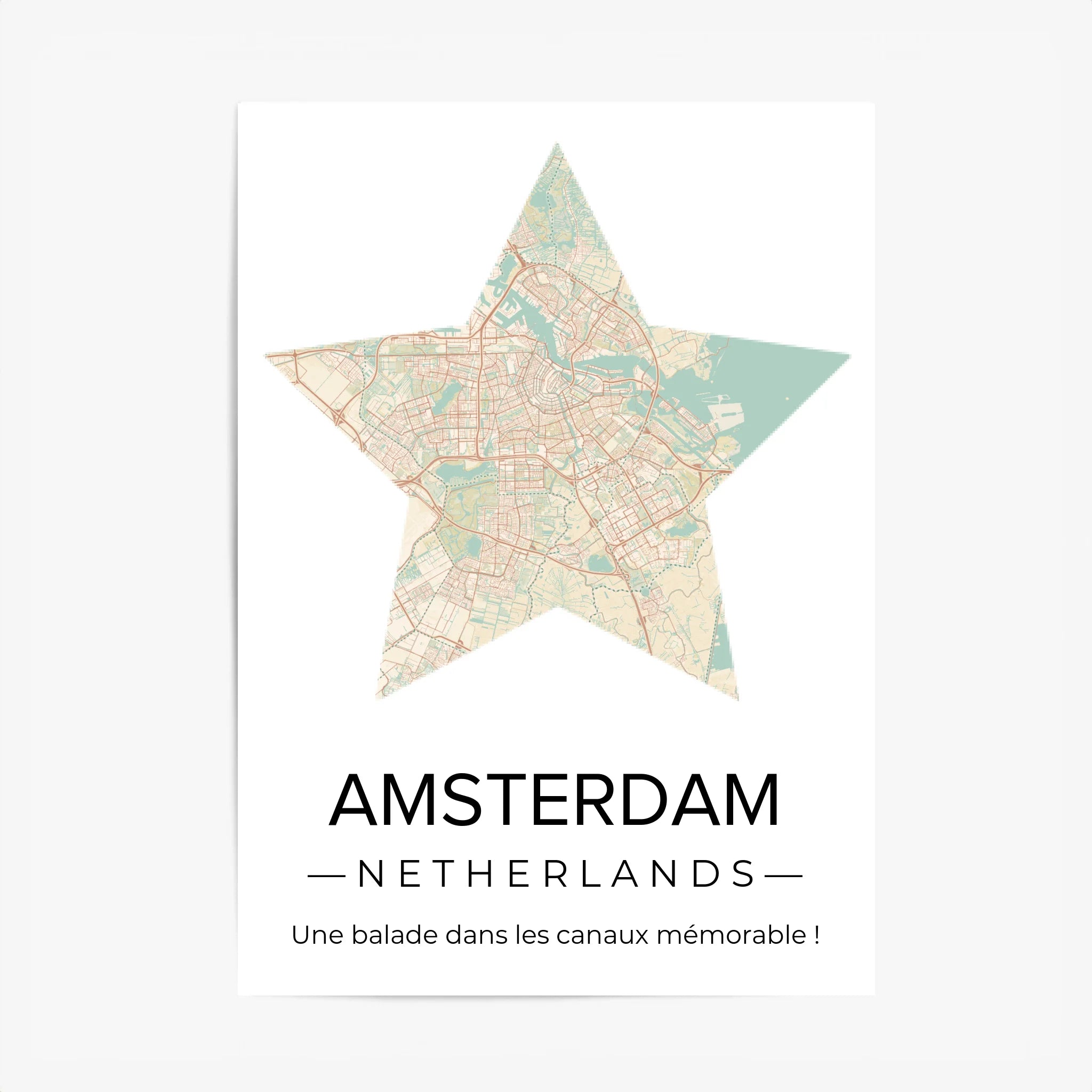 Affiche carte ville Personnalisée Étoile