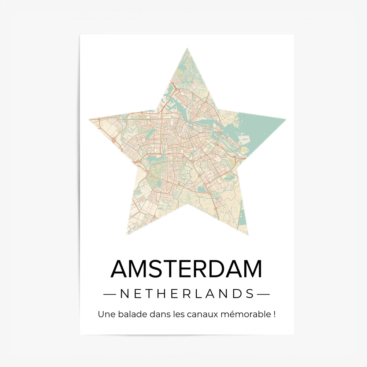Affiche carte ville Personnalisée Étoile
