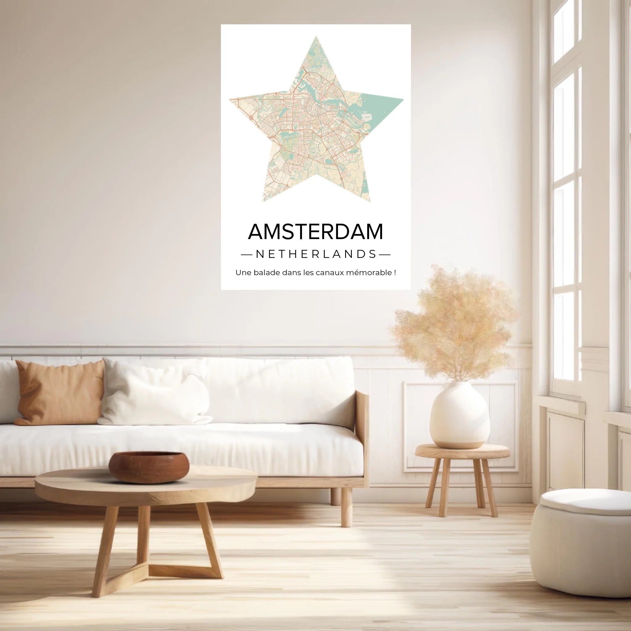 Affiche carte ville Personnalisée Étoile