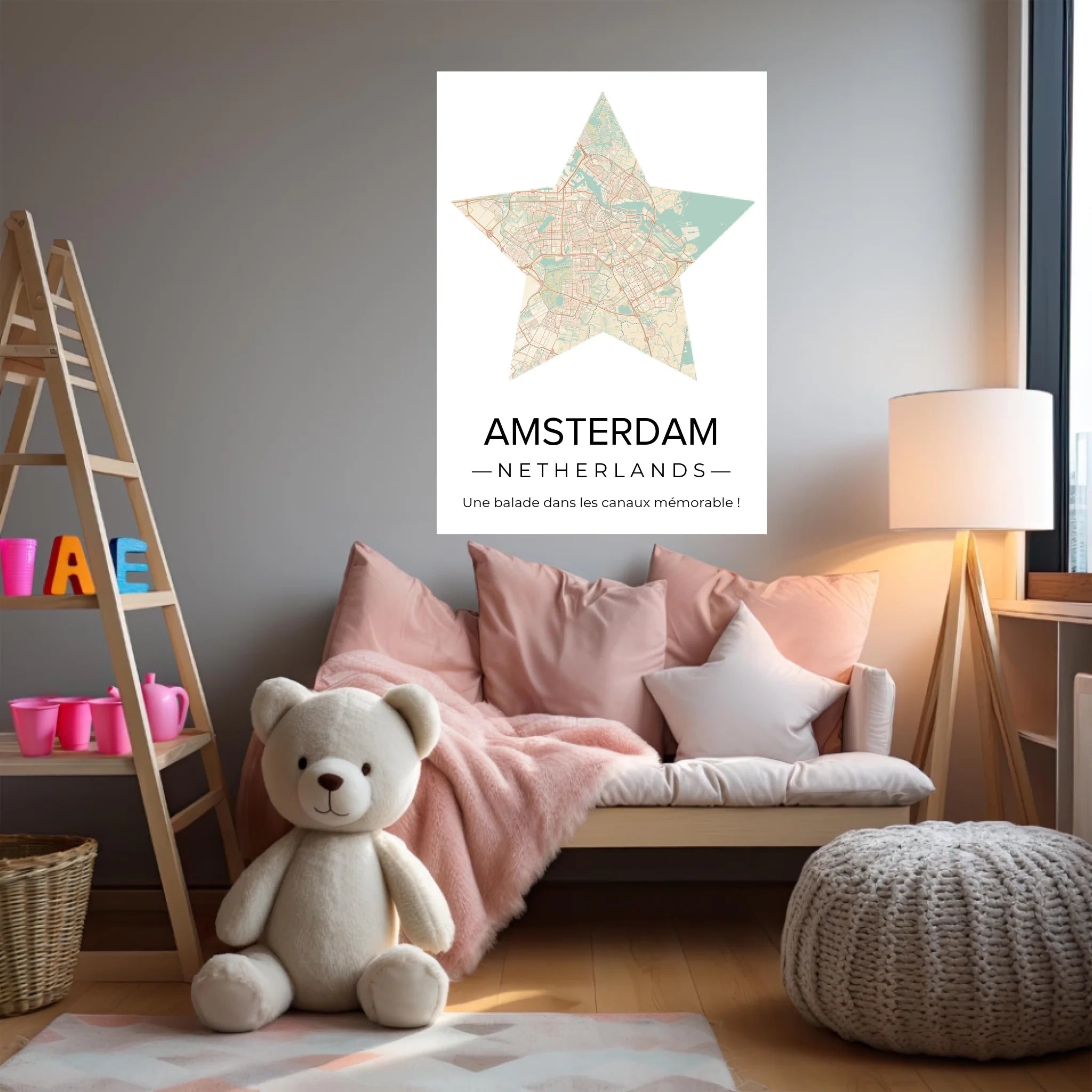 Affiche carte ville Personnalisée Étoile