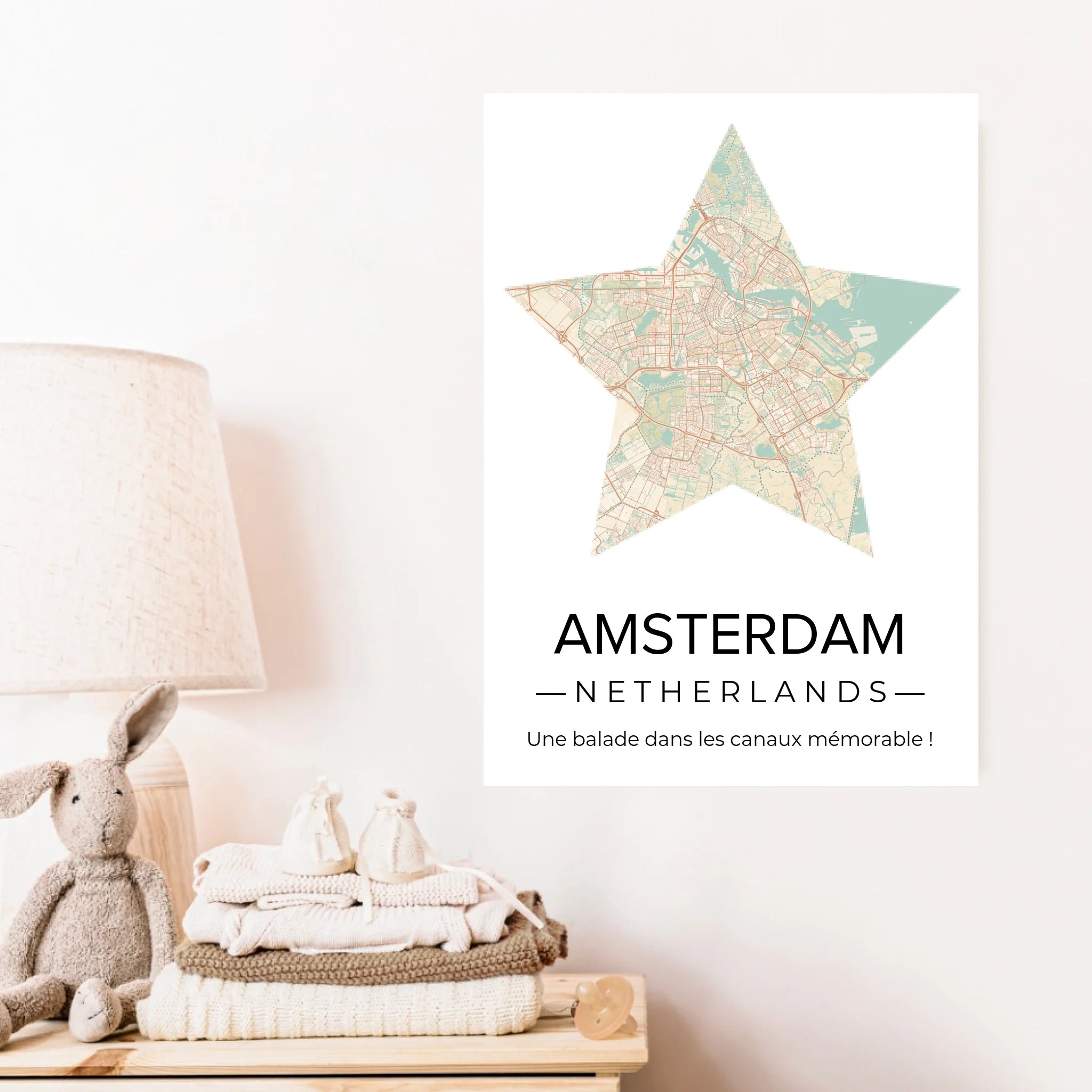 Affiche carte ville Personnalisée Étoile