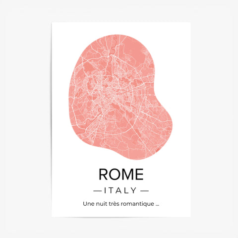 Affiche carte ville Personnalisée Déco Scandinave