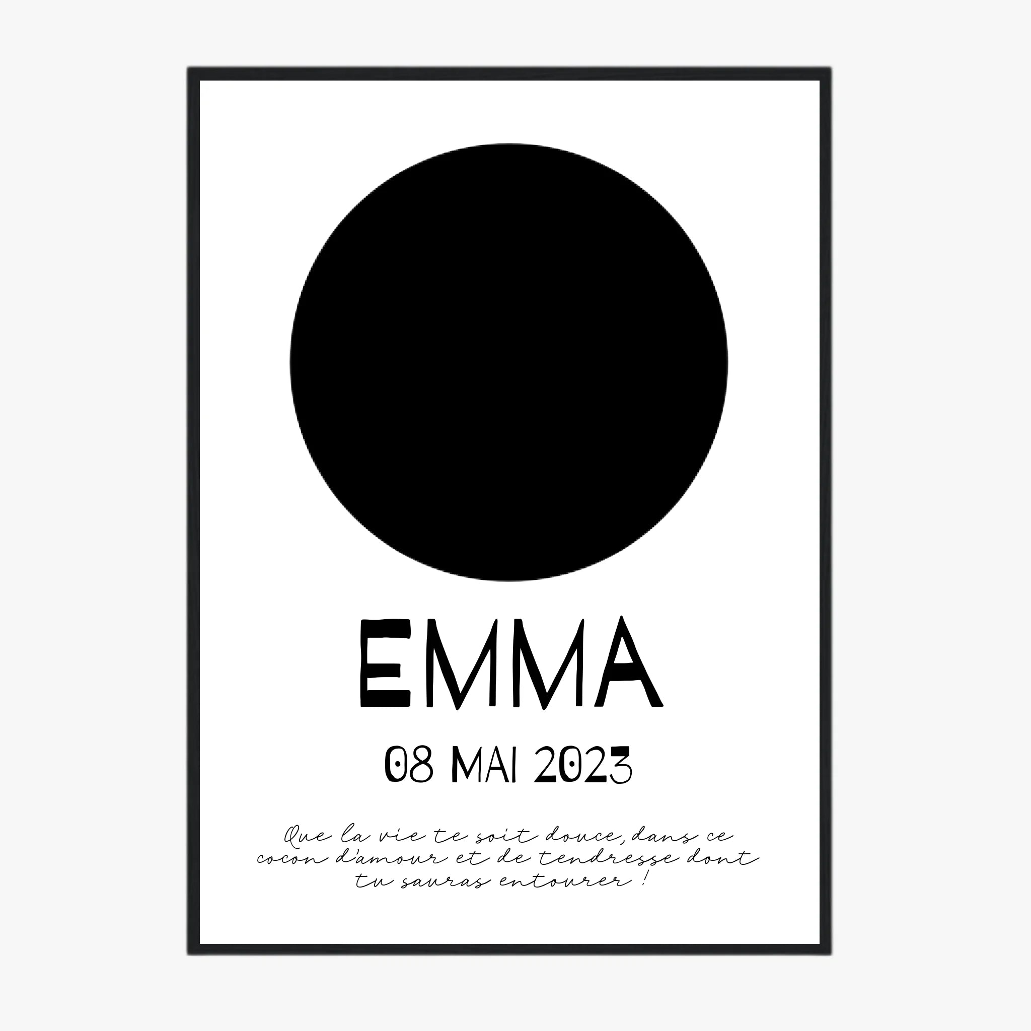 Affiche Naissance Personnalisé Photo Bébé Rond