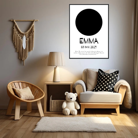 Affiche Naissance Personnalisé Photo Bébé Rond