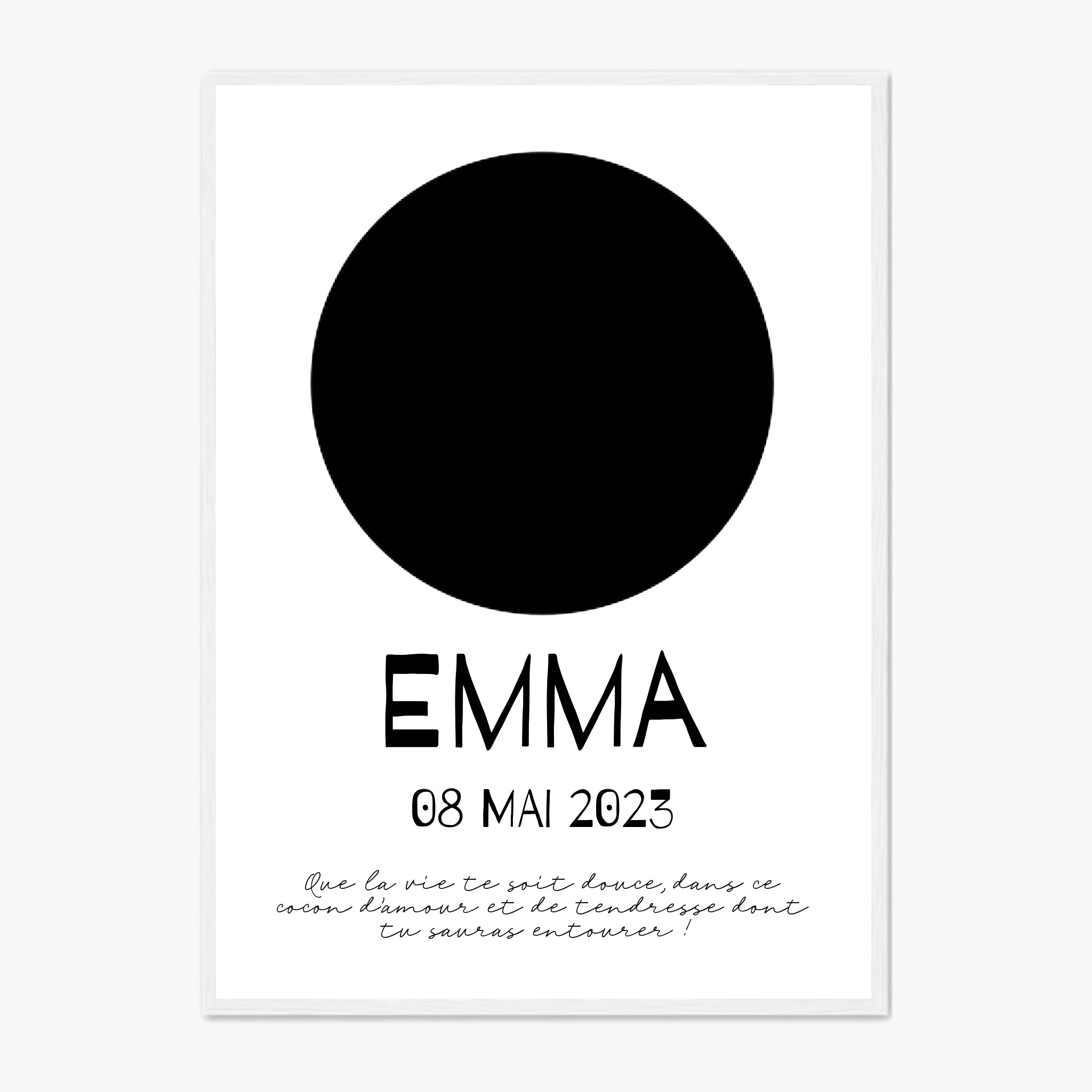 Affiche Naissance Personnalisé Photo Bébé Rond