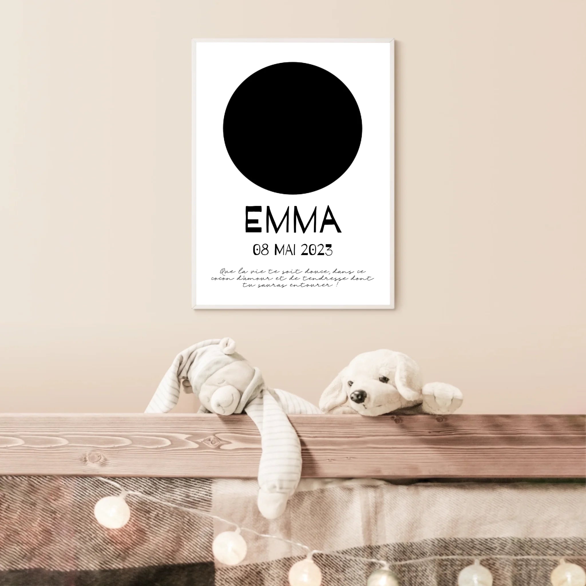 Affiche Naissance Personnalisé Photo Bébé Rond