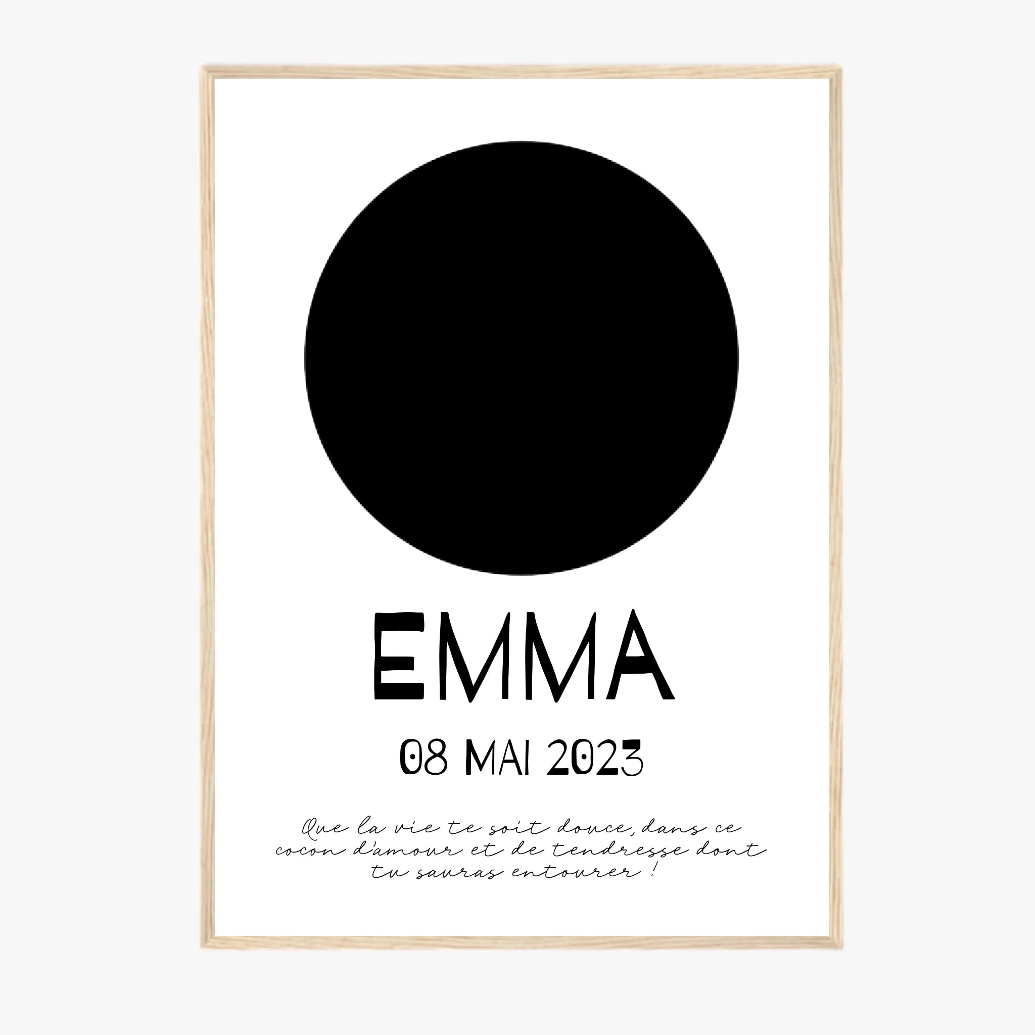 Affiche Naissance Personnalisé Photo Bébé Rond