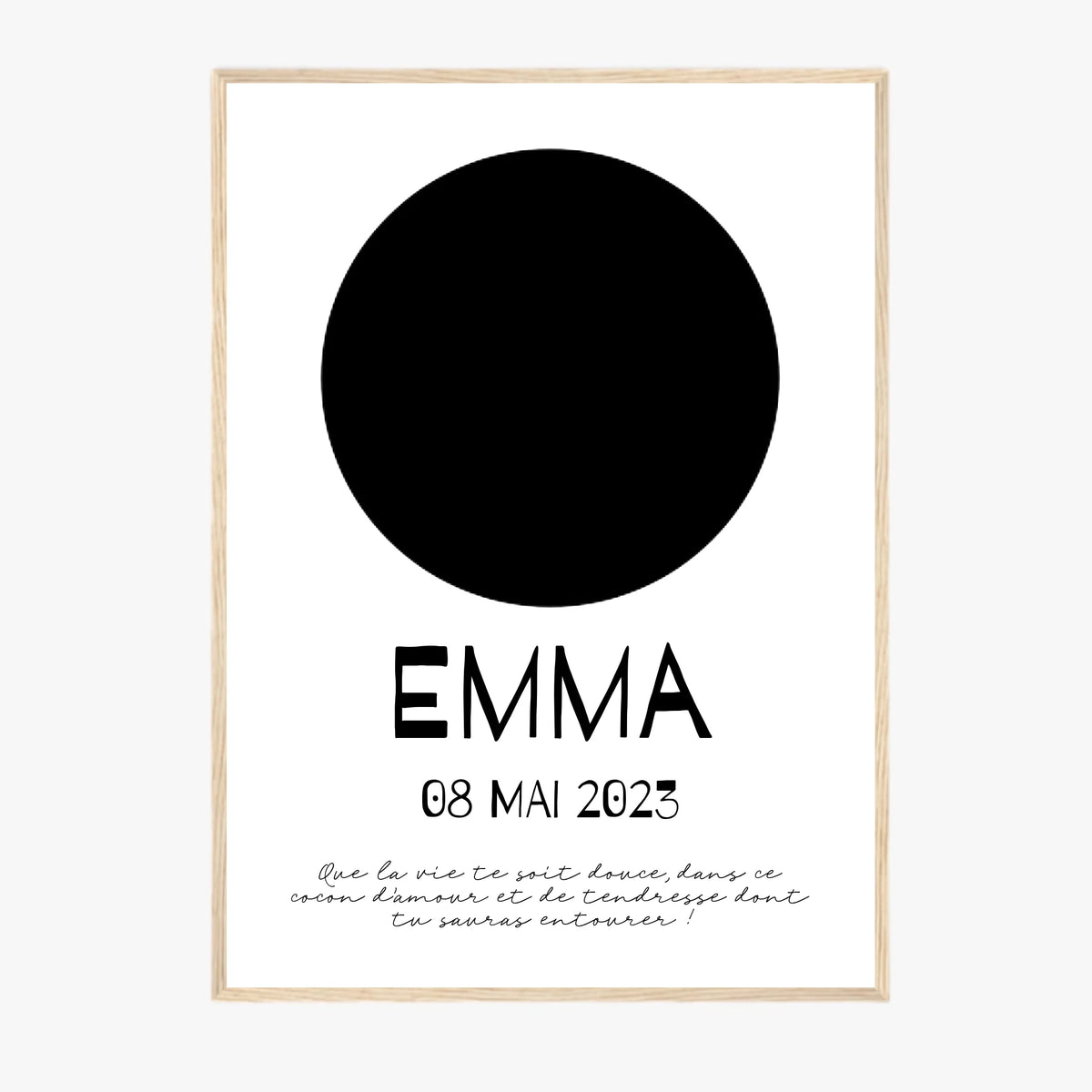 Affiche Naissance Personnalisé Photo Bébé Rond