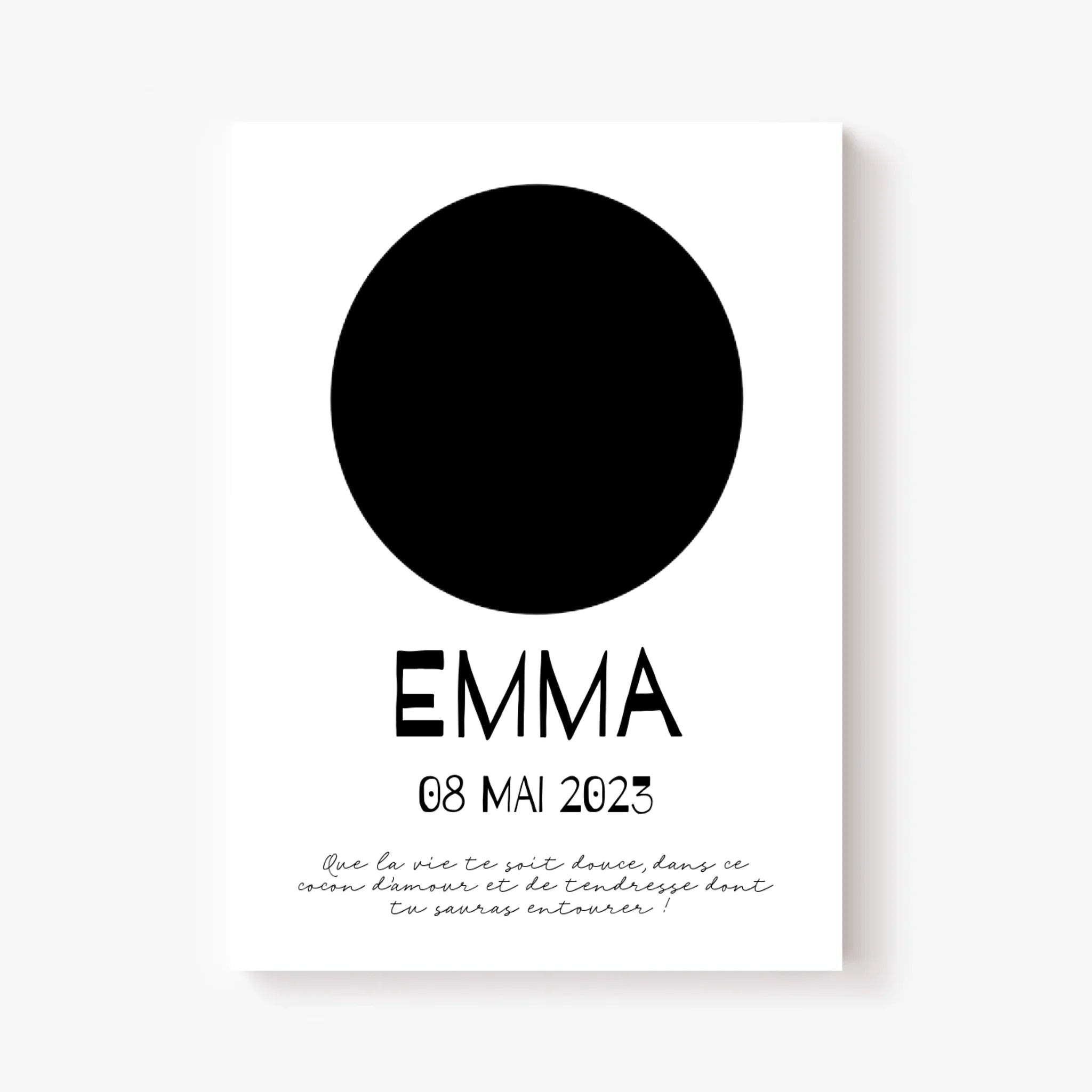 Affiche Naissance Personnalisé Photo Bébé Rond