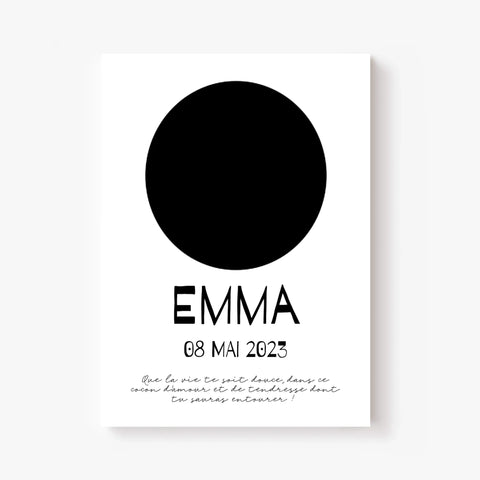 Affiche Naissance Personnalisé Photo Bébé Rond