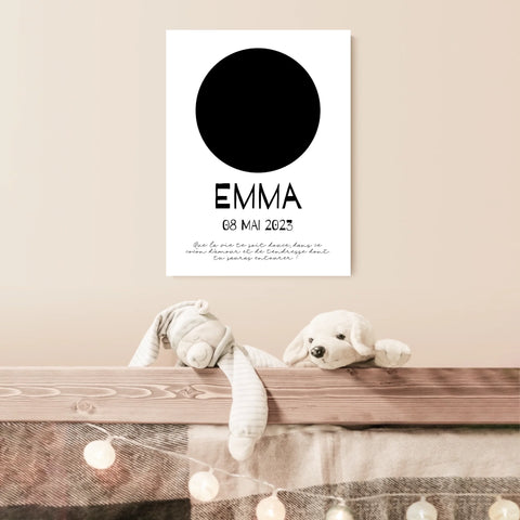 Affiche Naissance Personnalisé Photo Bébé Rond