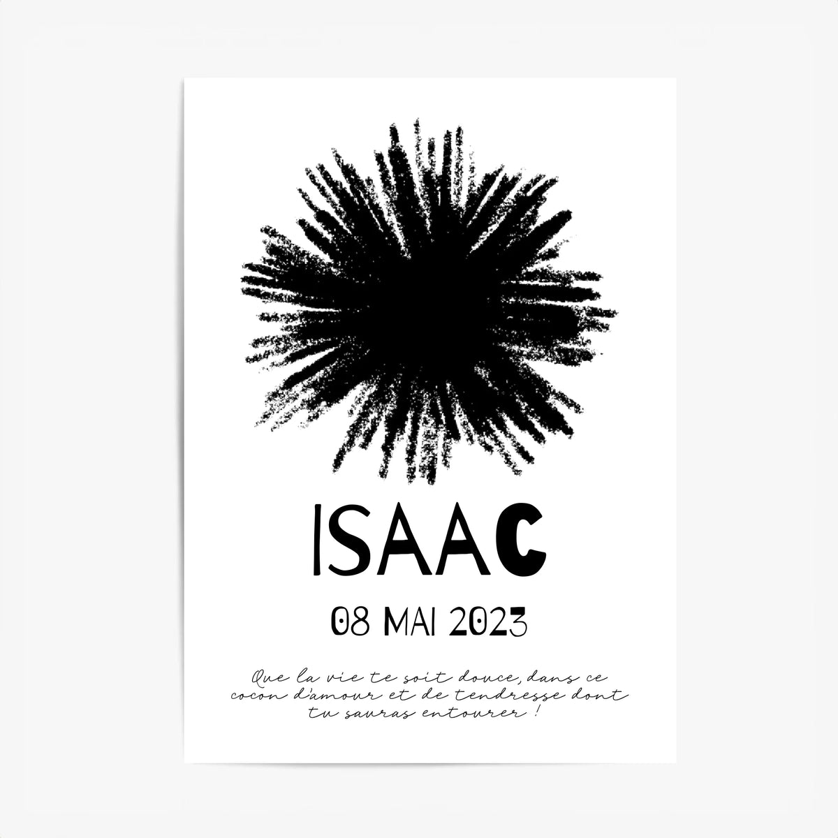 Affiche Naissance Personnalisé Photo Bébé Feu Artifice