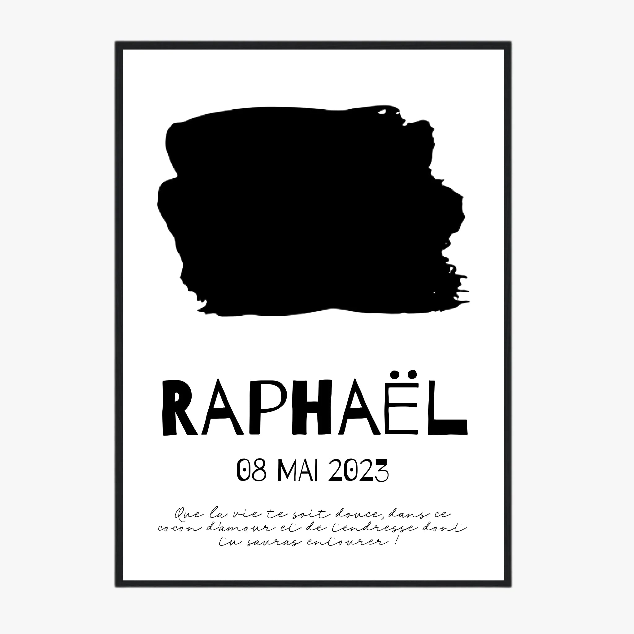 Affiche Naissance Personnalisé Photo Bébé Paint Brush