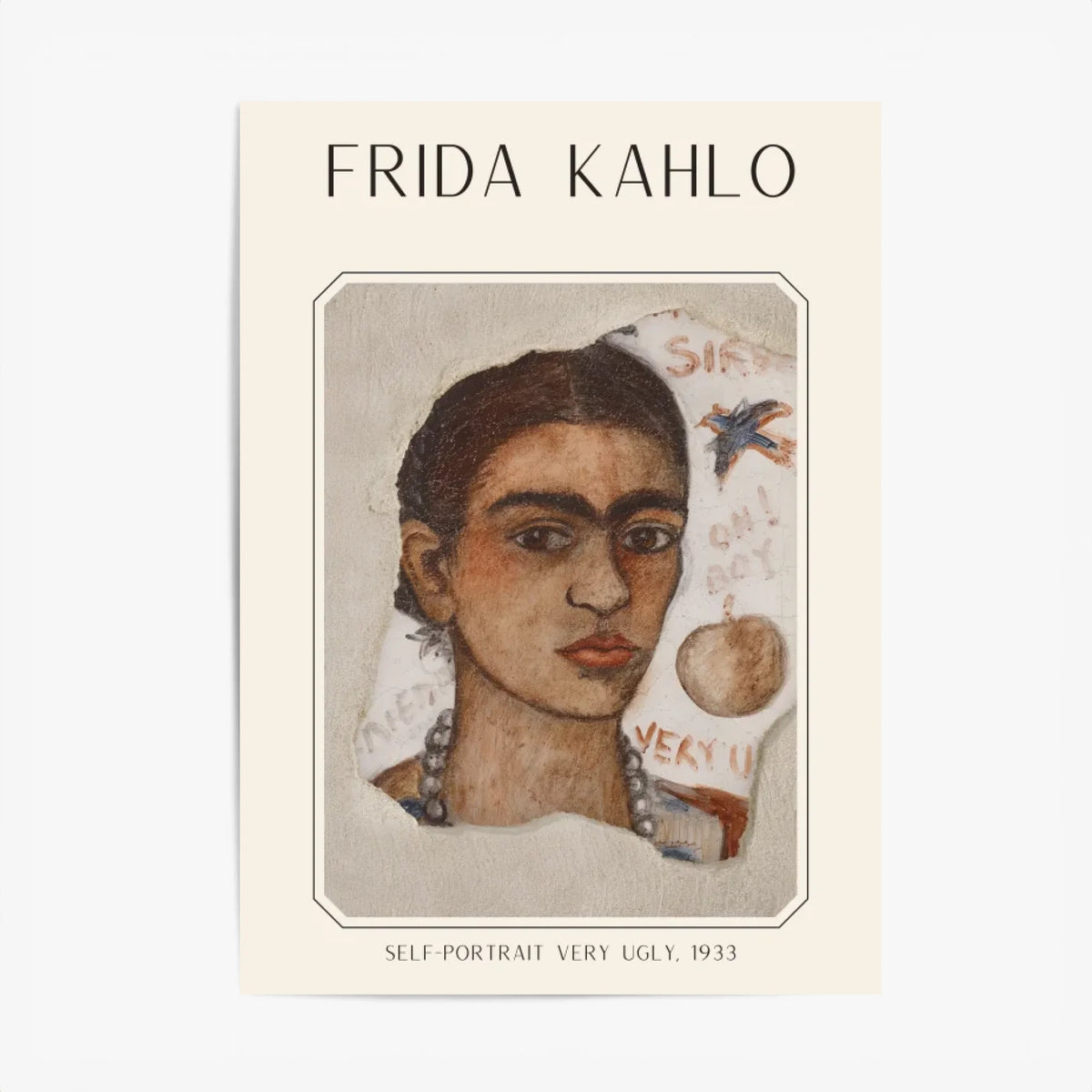 Affiche Frida Kahlo – Self Portrait Very Ugly 1933