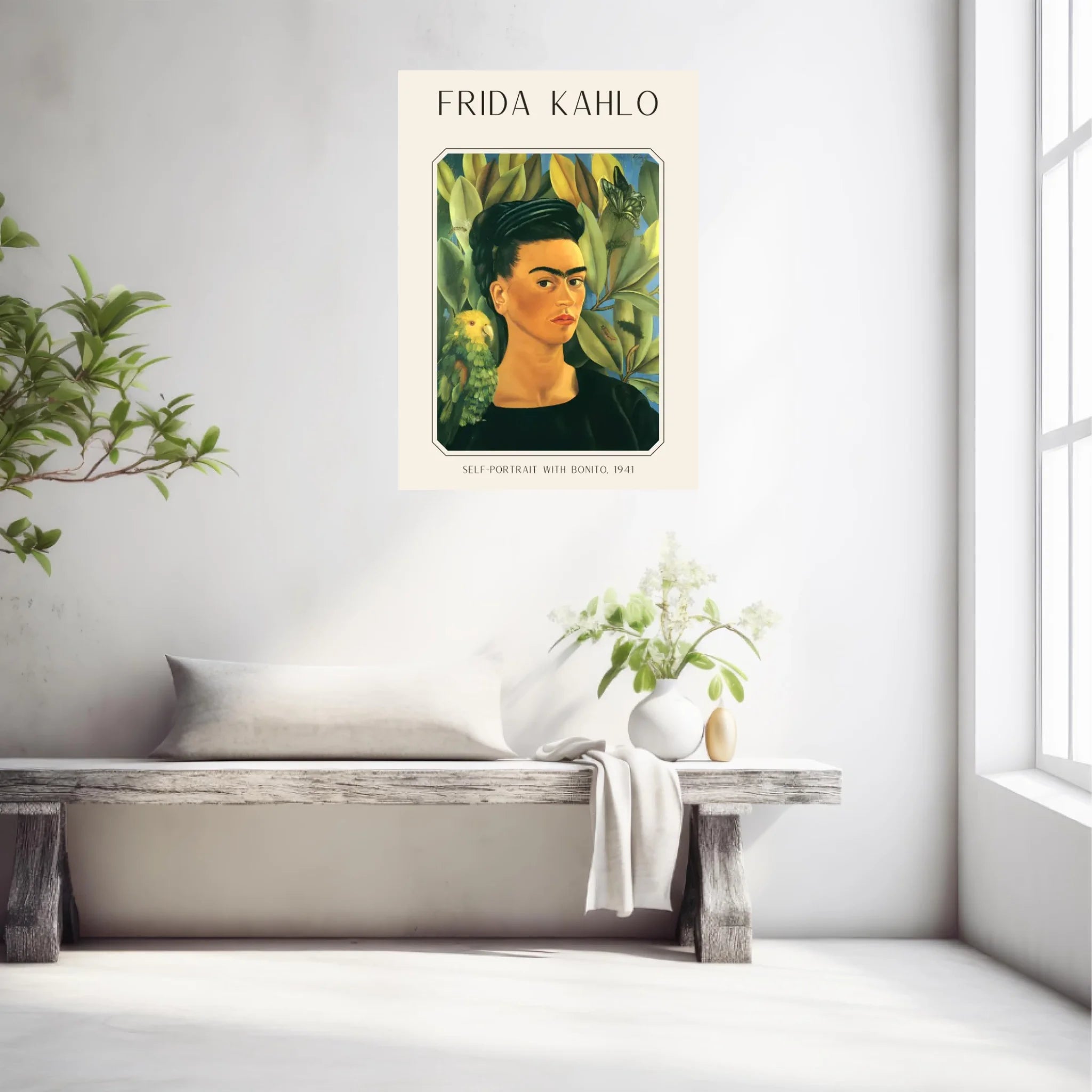 Affiche Frida Kahlo – Self Portrait With Bonito 1941