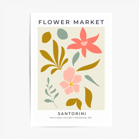 Tableau Fleurs Flower Market Santorini