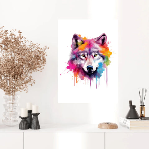 Tableau Animaux Loup Pop Art