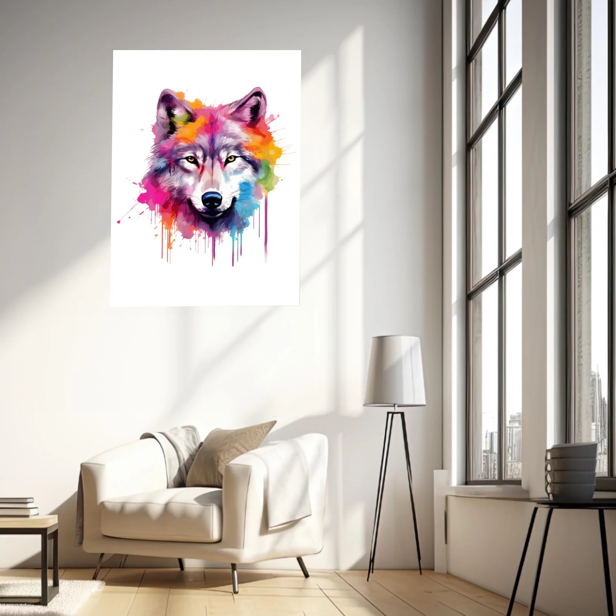 Tableau Animaux Loup Pop Art