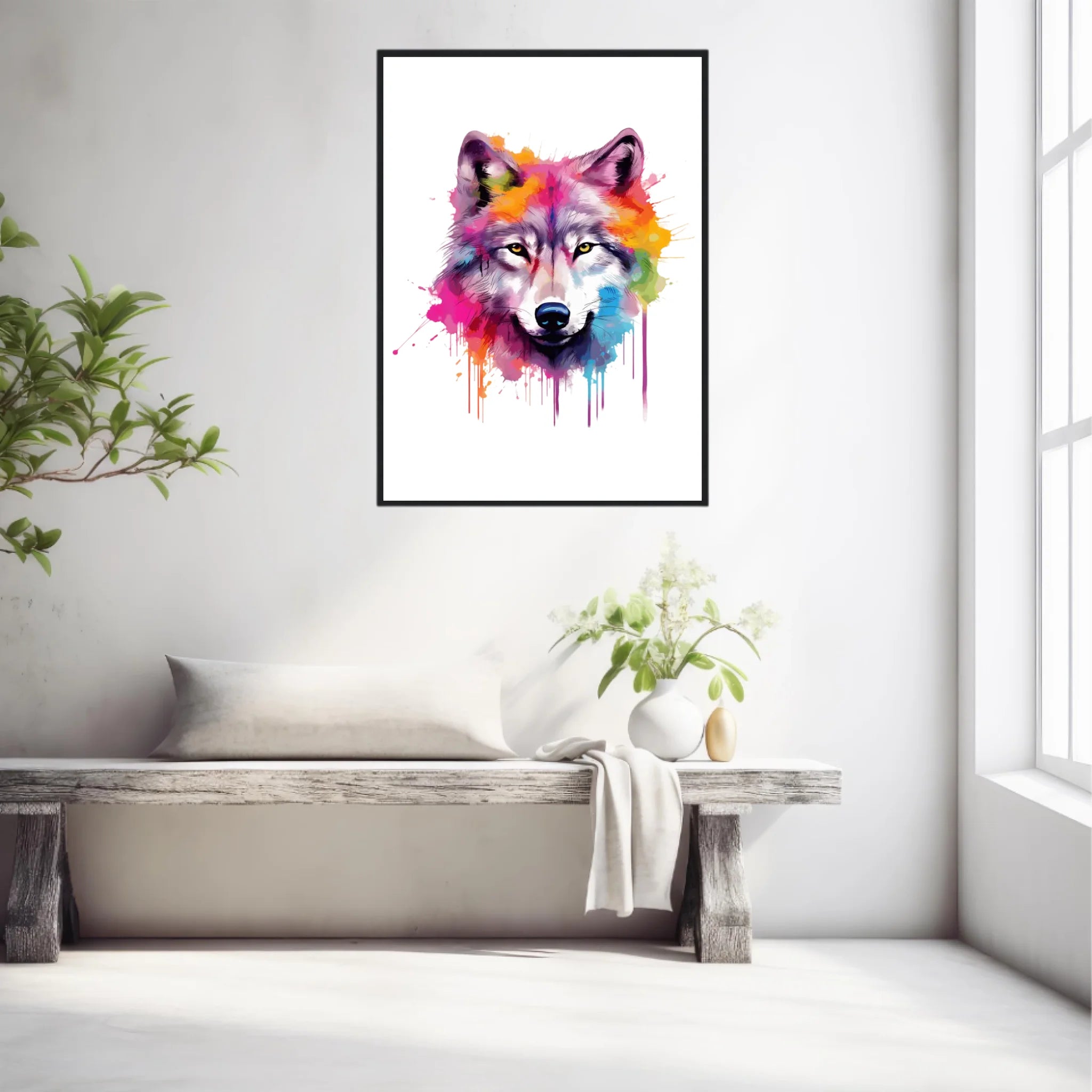 Tableau Animaux Loup Pop Art
