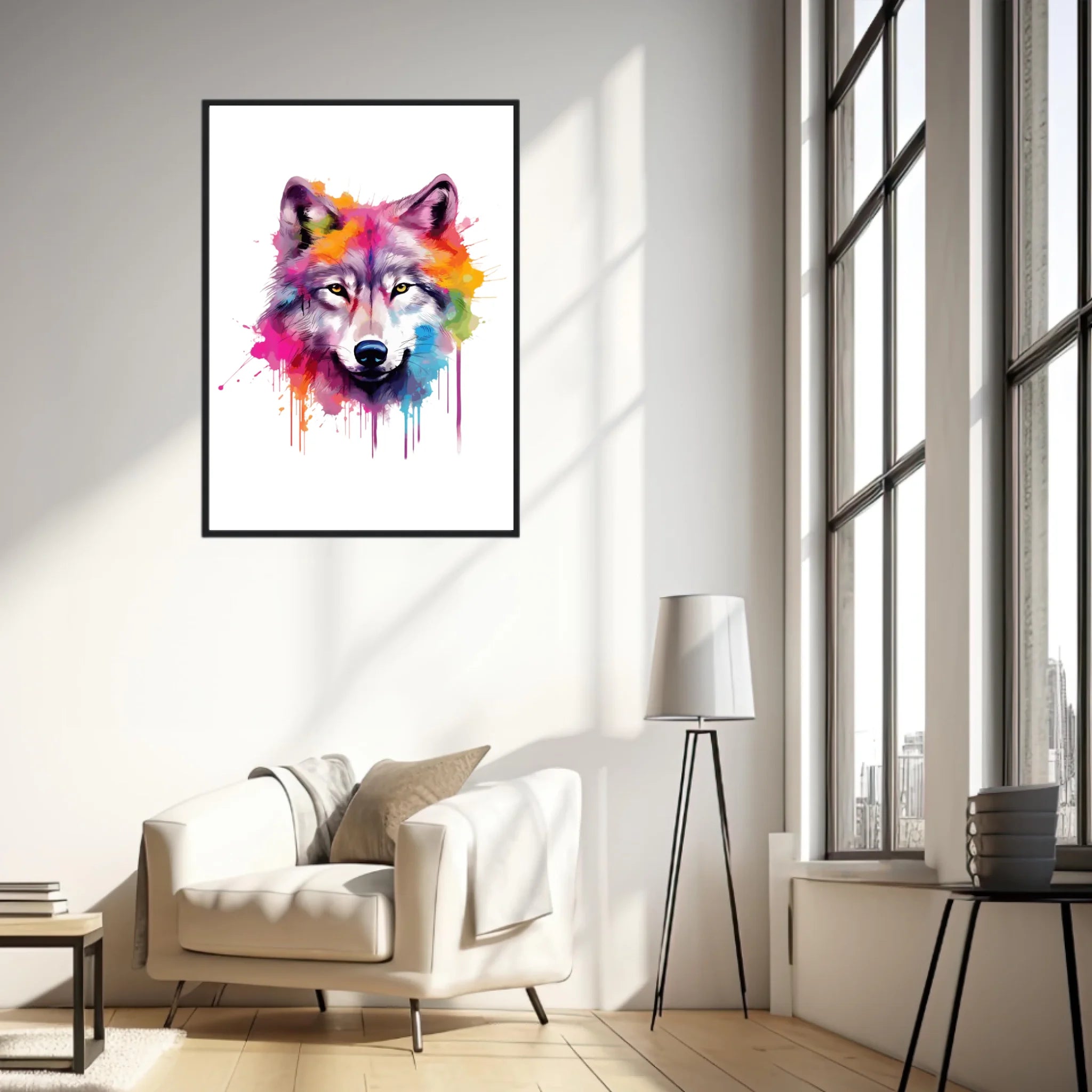 Tableau Animaux Loup Pop Art