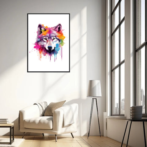 Tableau Animaux Loup Pop Art