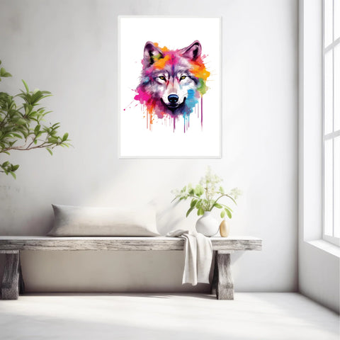 Tableau Animaux Loup Pop Art