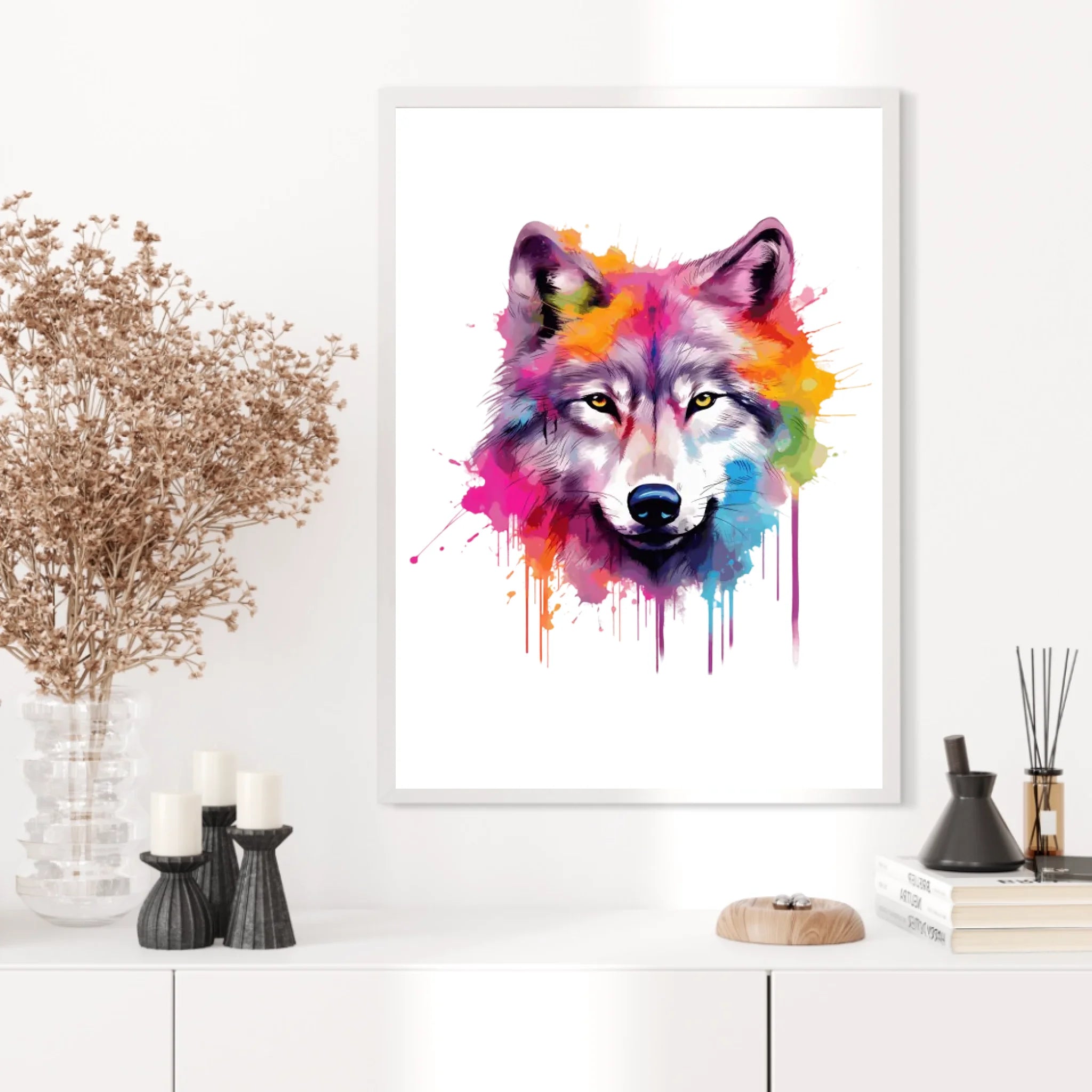 Tableau Animaux Loup Pop Art