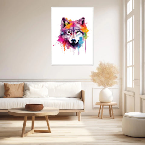 Tableau Animaux Loup Pop Art