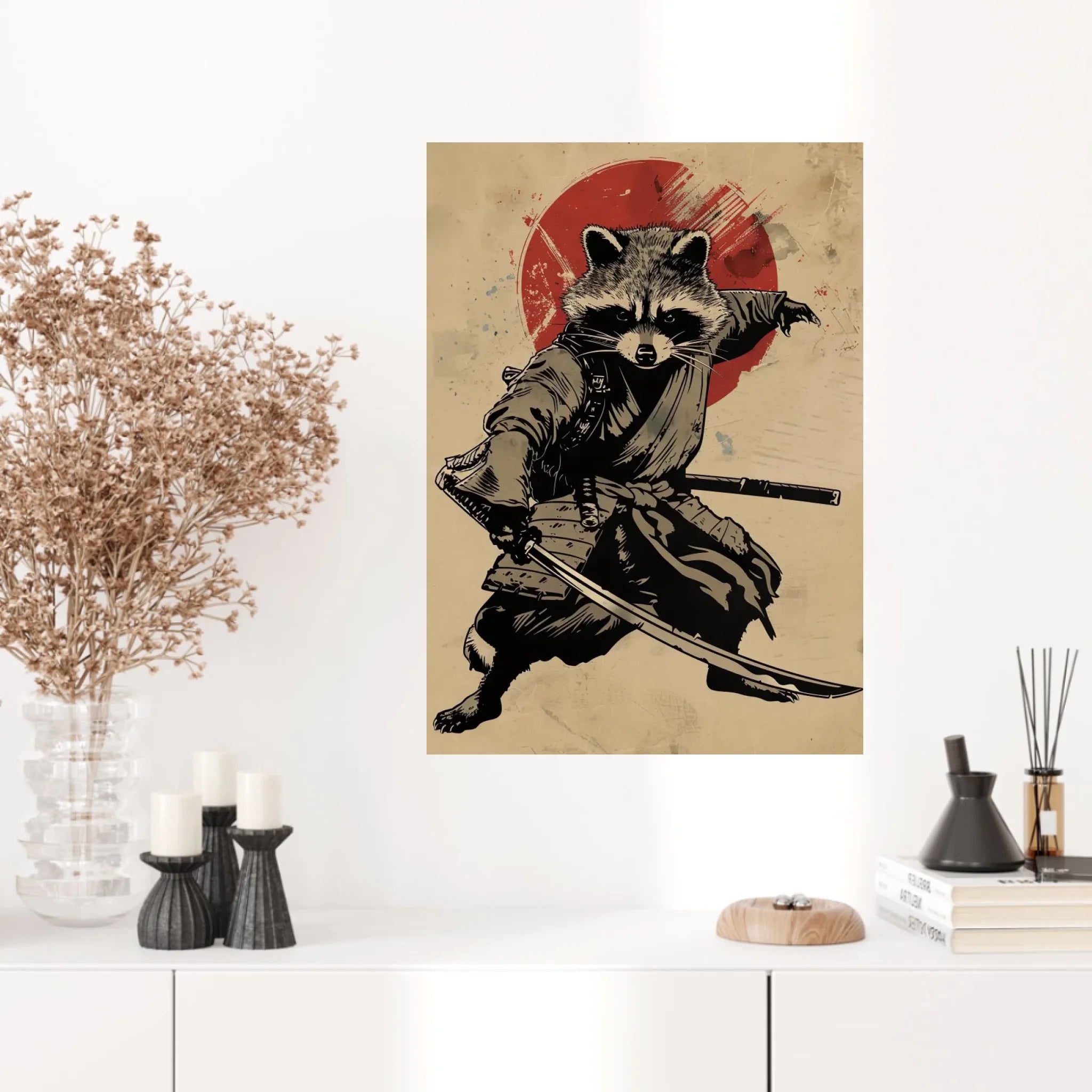 Tableau Animaux Raton Laveur Ninja