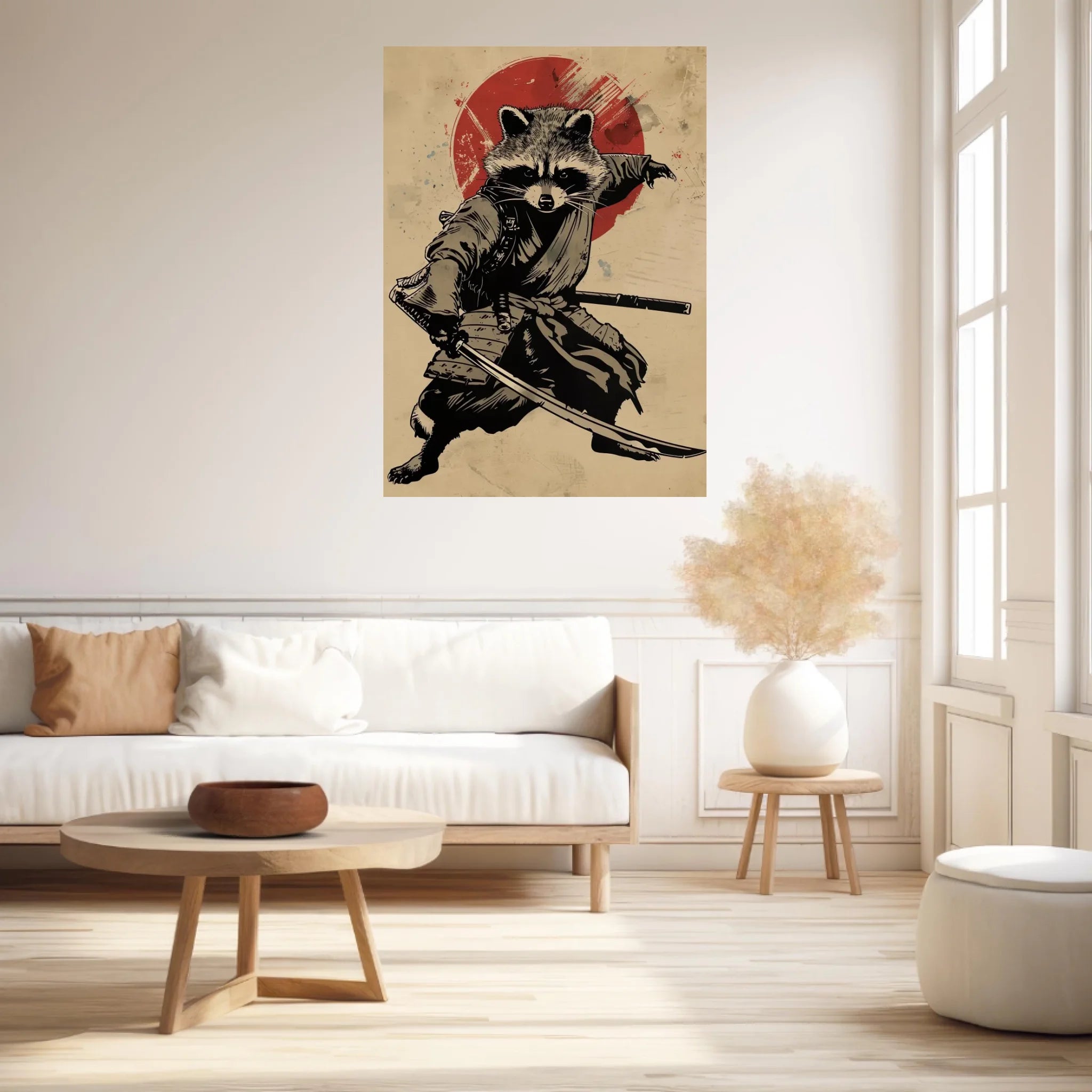 Tableau Animaux Raton Laveur Ninja