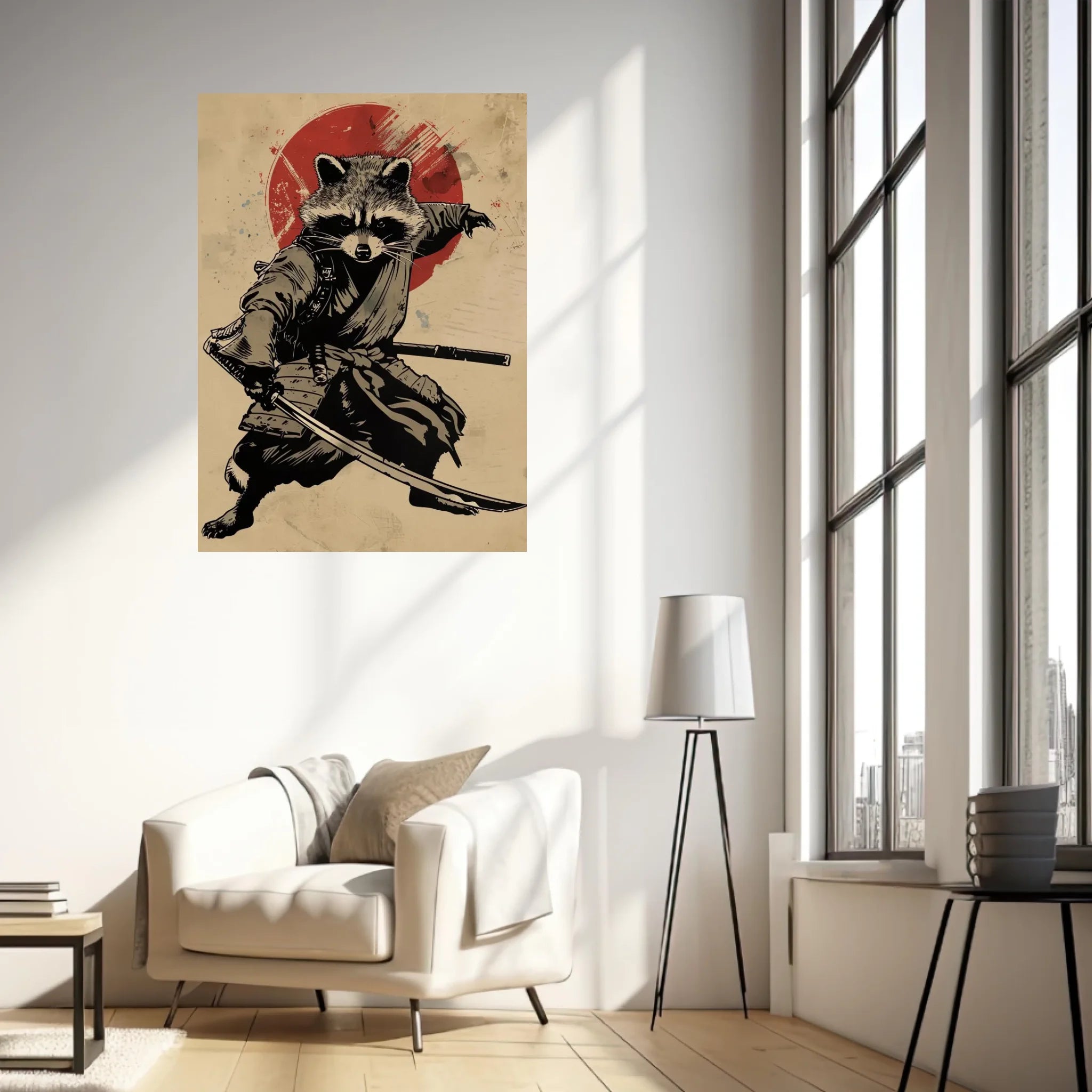 Tableau Animaux Raton Laveur Ninja