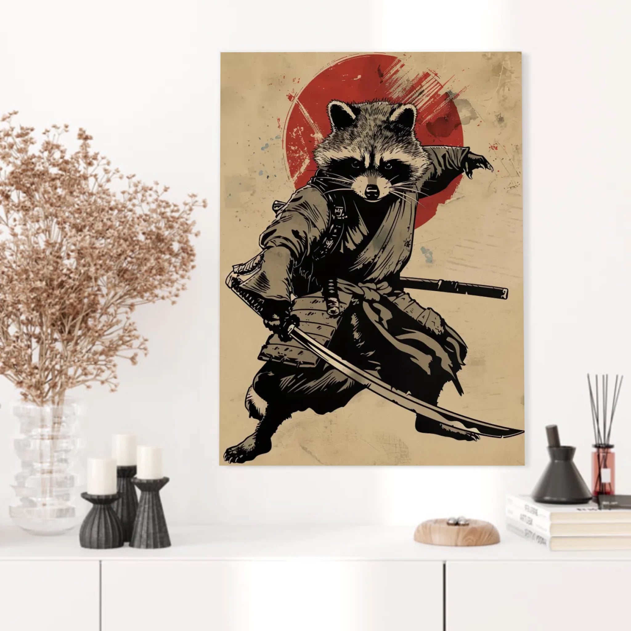 Tableau Animaux Raton Laveur Ninja