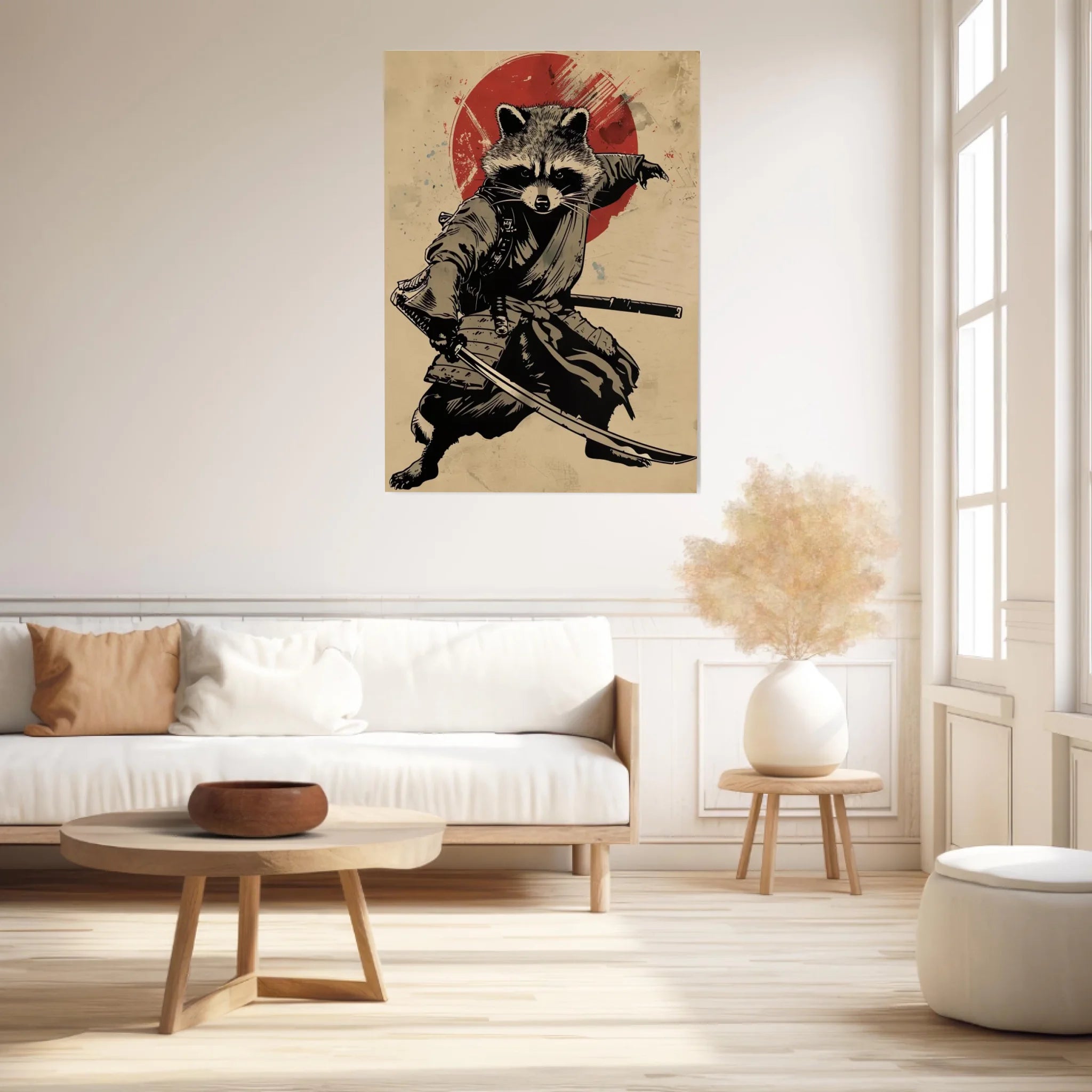 Tableau Animaux Raton Laveur Ninja