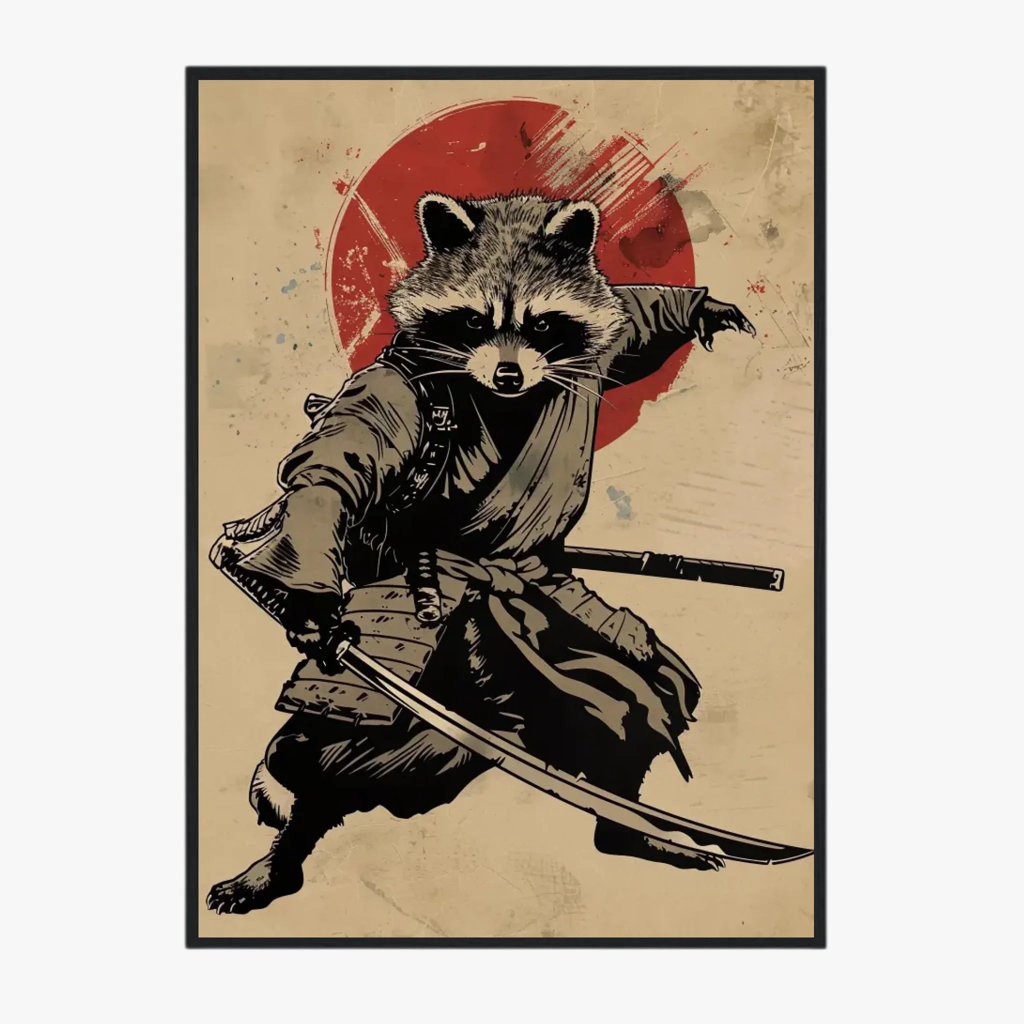 Tableau Animaux Raton Laveur Ninja