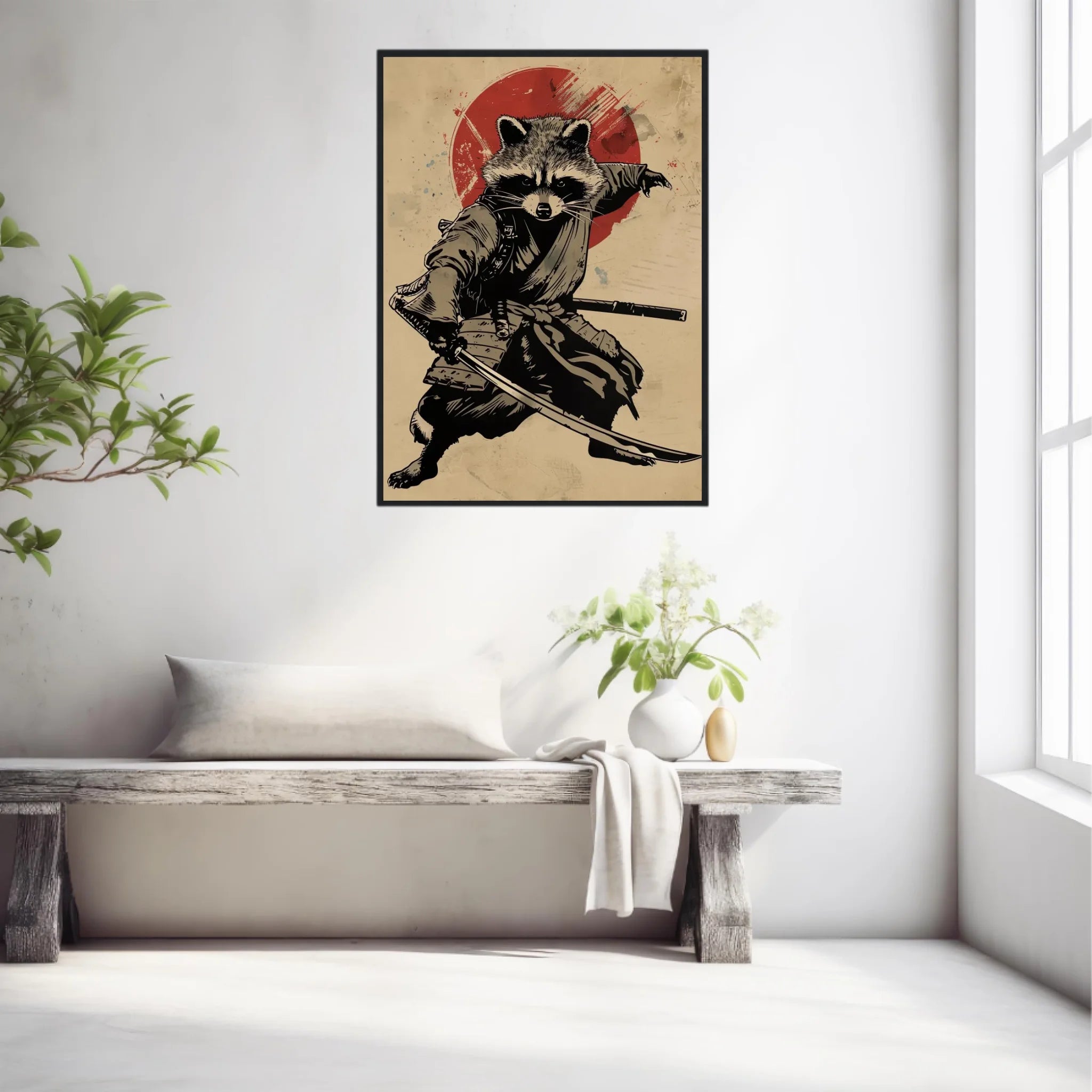 Tableau Animaux Raton Laveur Ninja