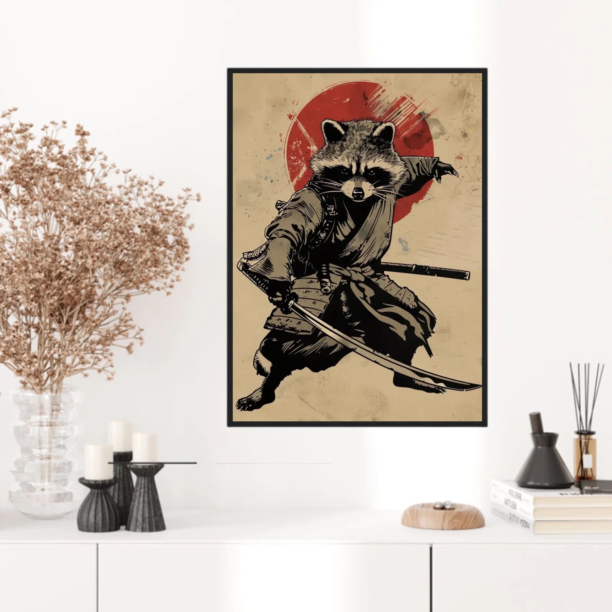Tableau Animaux Raton Laveur Ninja