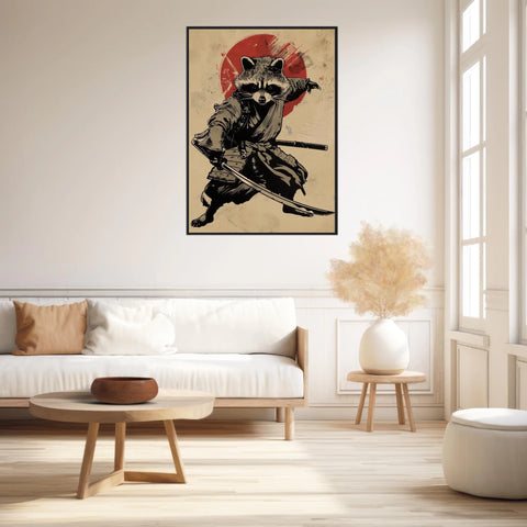 Tableau Animaux Raton Laveur Ninja