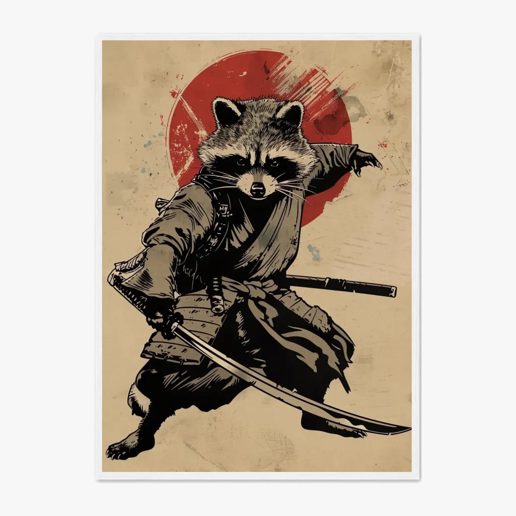 Tableau Animaux Raton Laveur Ninja